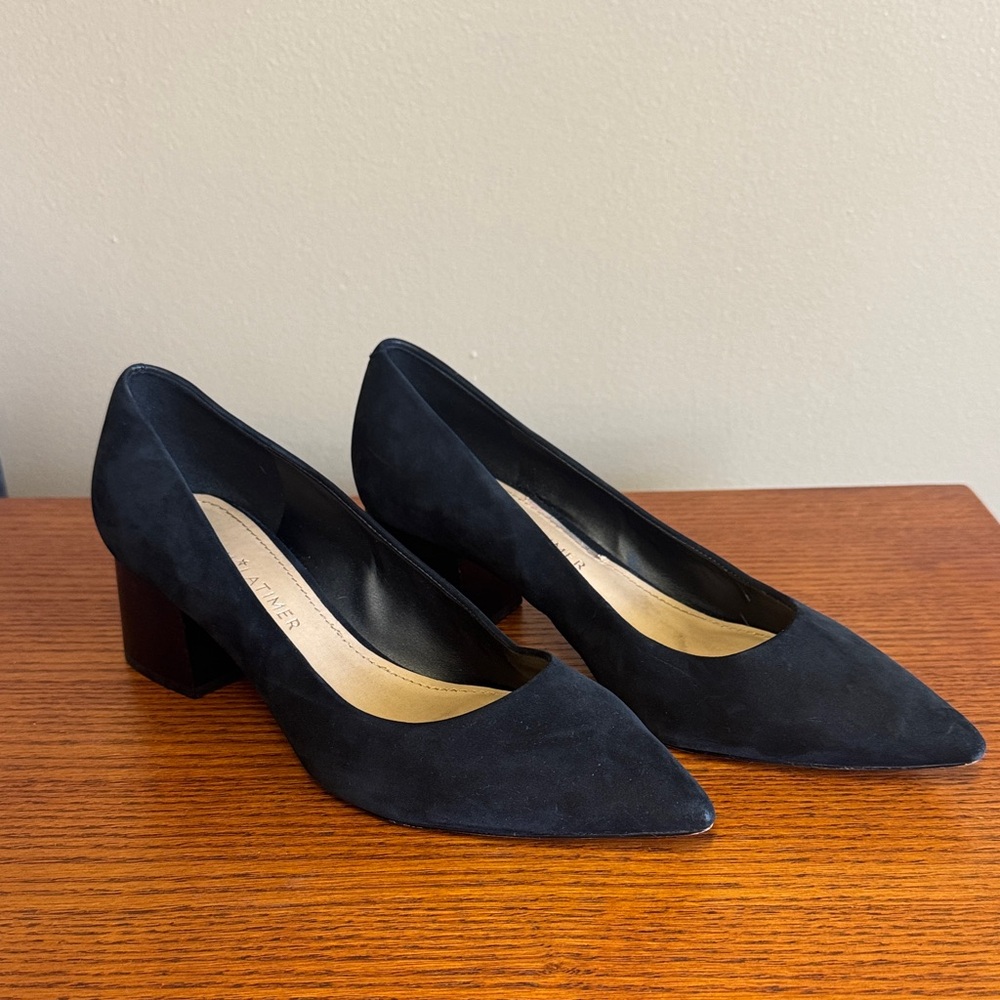Gibson Latimer Black Suede Block Heels
